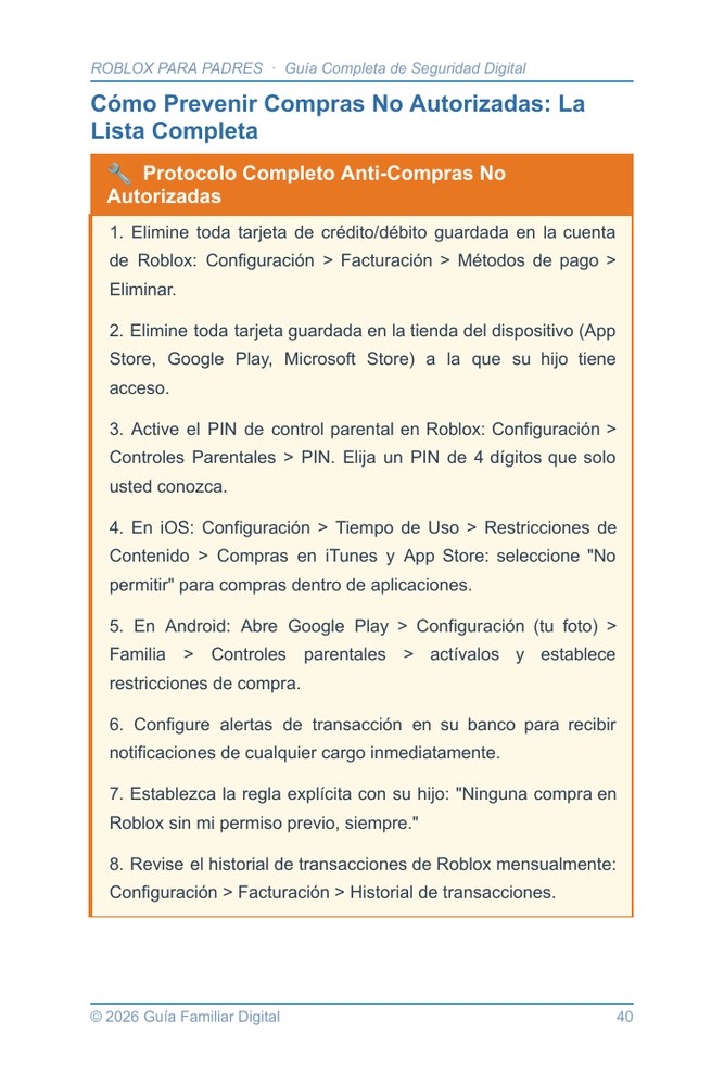 Vista previa protocolo anti compras no autorizadas